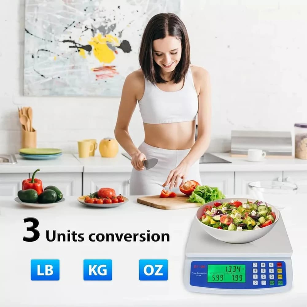 Podofo 30KG /1G Precision LCD Digital Scale Electronic Balance Weight Scale with LCD Display Screen High Capacity Food Scale Kitchen Scale For Baking Bakery Weighing Food