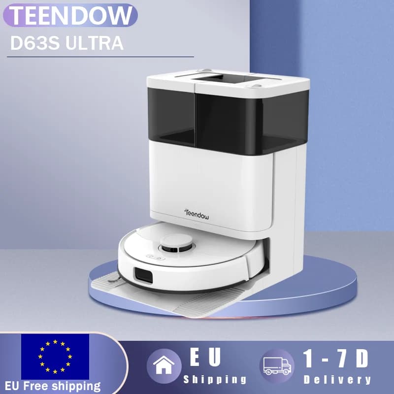 Robot Vacuum and Mop 10KPa Suction Edge Cleaning Auto Mop Wash Dry Self-Emptying Smart Quiet Operation 160 Min Runtime App Voice