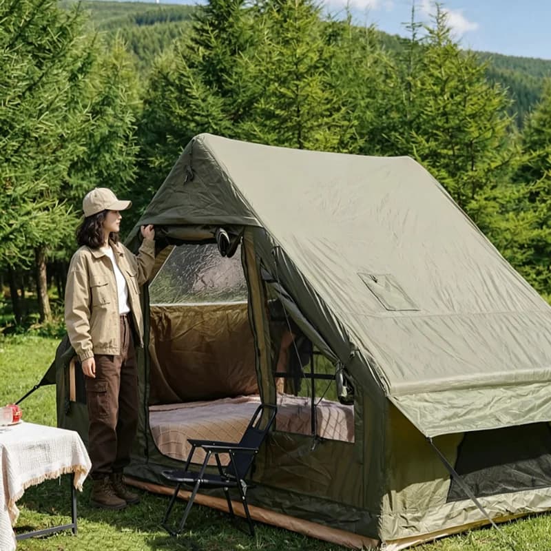 Luxury Inflatable Air Tube Tent, Big Soundproof, Transparent Equipment, Camping, Outdoor, Hiking, Water Proof, Clear, 2-3 People
