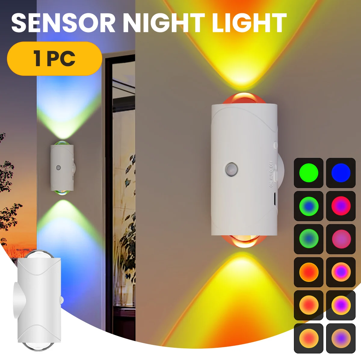 4PCS/2PCS Multi-scene Smart RGB USB Night Light, 8 Light Modes, Intelligent Motion Sensor and Magnetic Lamp for Corridors & Room