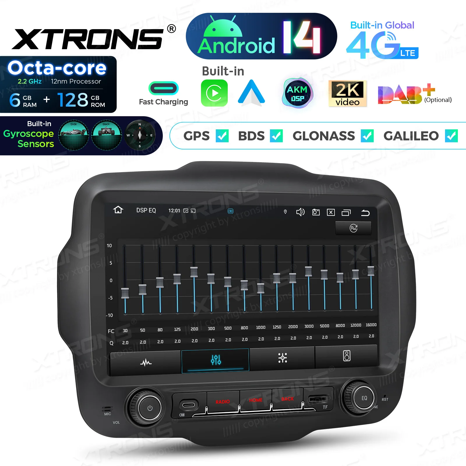XTRONS 9'' For Jeep Renegade 2015-2020 Android 14 Car Multimedia Player OctaCore 4+64G Stereo Built-In Wireless Carplay Auto DSP