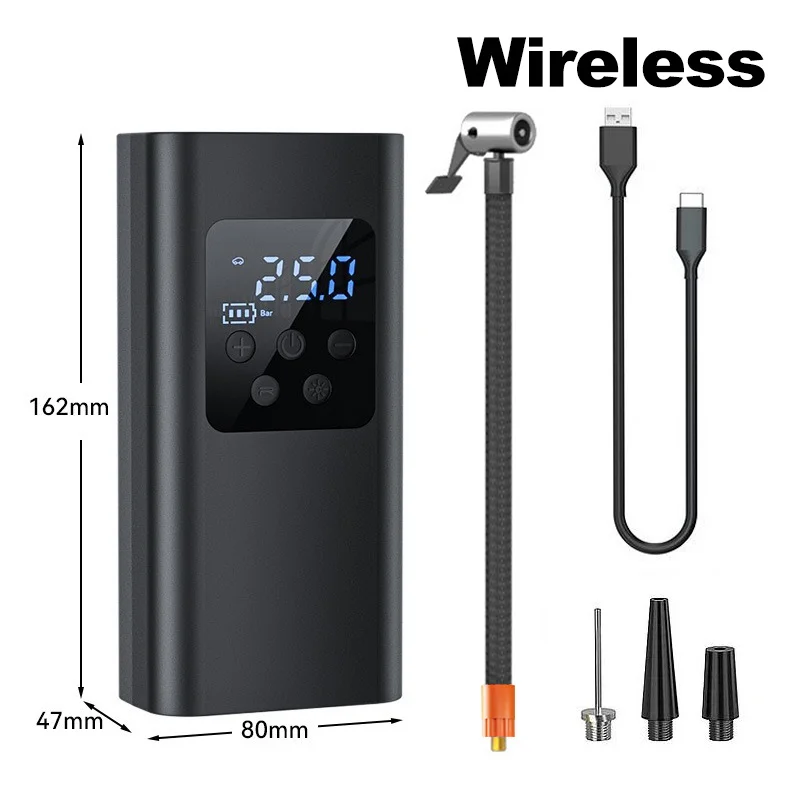 Wireless Car Air Pump 150PSI Electric Tire Inflator Portable Air Compressor for Motorcycle Bike Car Tires and Balls