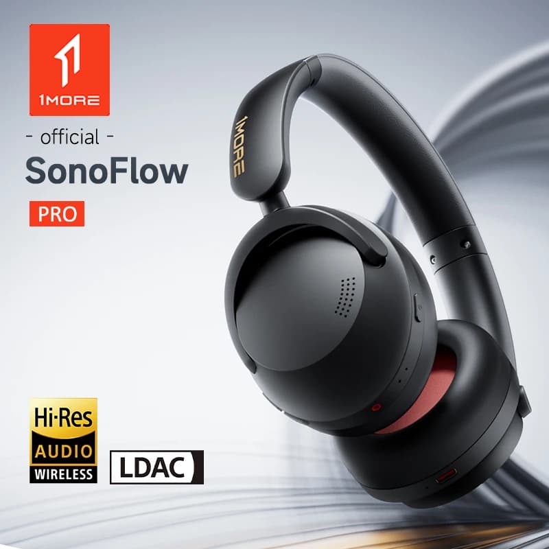 1MORE SonoFlow Pro HQ51 Noise Cancelling Wireless Headphones Bluetooth V5.4 AAC LDAC Hi-Res QuietMax ANC Earphones 100H Playtime