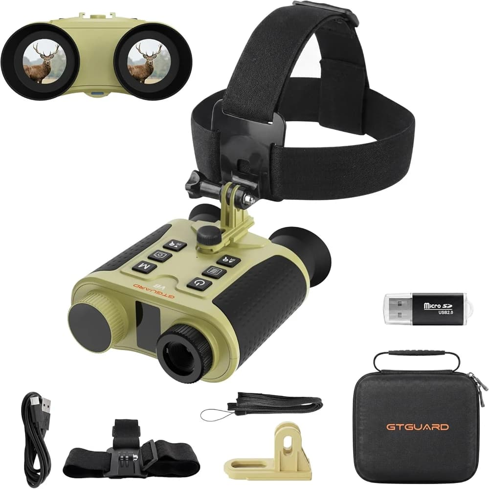 GTGUARD V6/V6 PRO Night Vision Binocular 4K 8X Digital Zoom Goggles Head Mounted Infrared 600m Laser Ranging Hunting Telescope