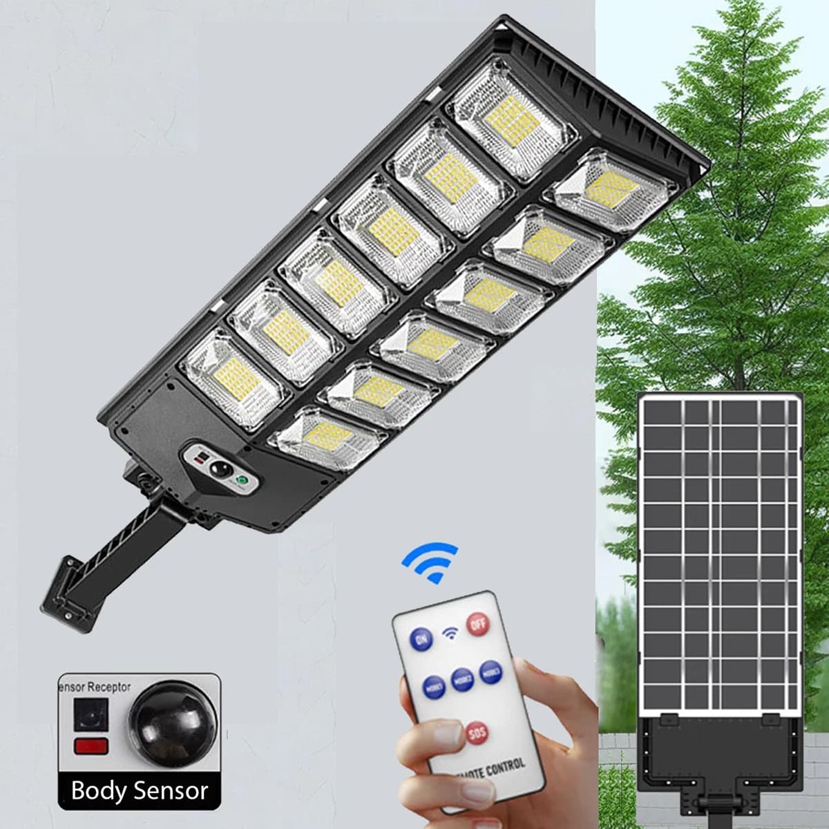 Solar Wall Lights Outdoor Motion Sensor Solar Lamps Flood Lamps LED Security Street Lamp For Courtyard Garden Wall Lighting