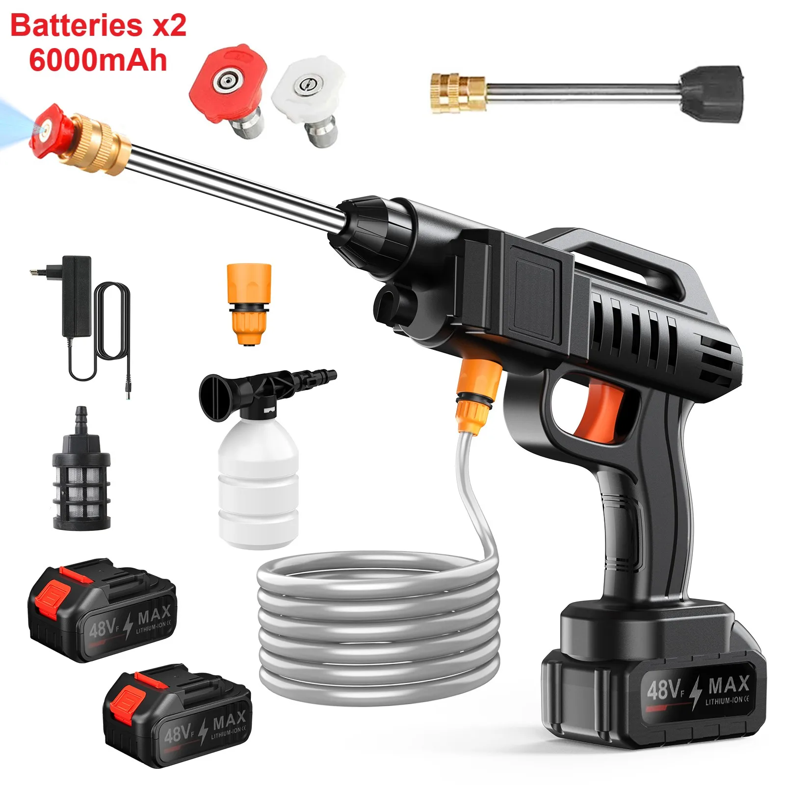 50Bar 1500W High Pressure Washer Spray Water Gun Cordless Power Car Wash Pressure Water Cleaning Machine for Makita 18V Battery