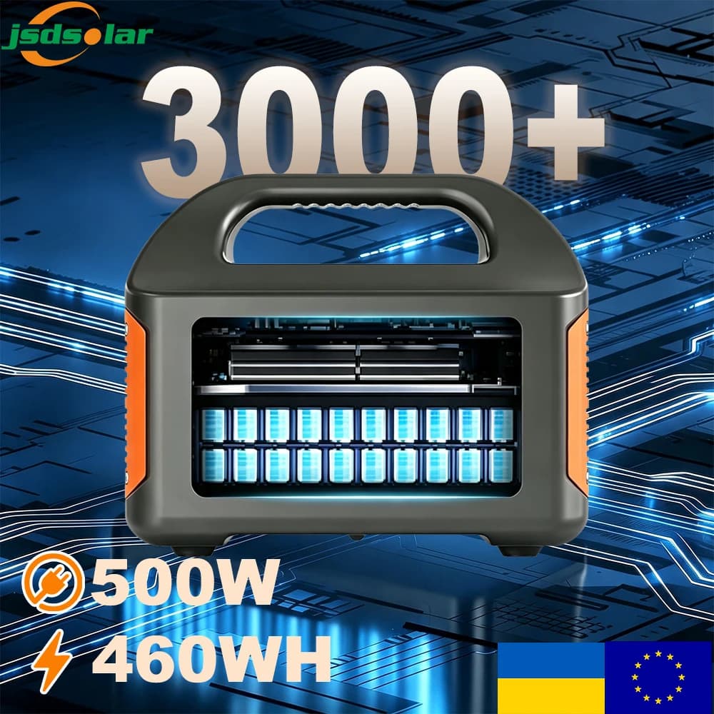 Gaiaray 500W Solar Generator Expandable Battery with UPS 460Wh LiFePO4 Power Bank for Camping Outdoor Travel Power Outage 6000 + Cycles 45W Fast Charging 220V EU Warehouse