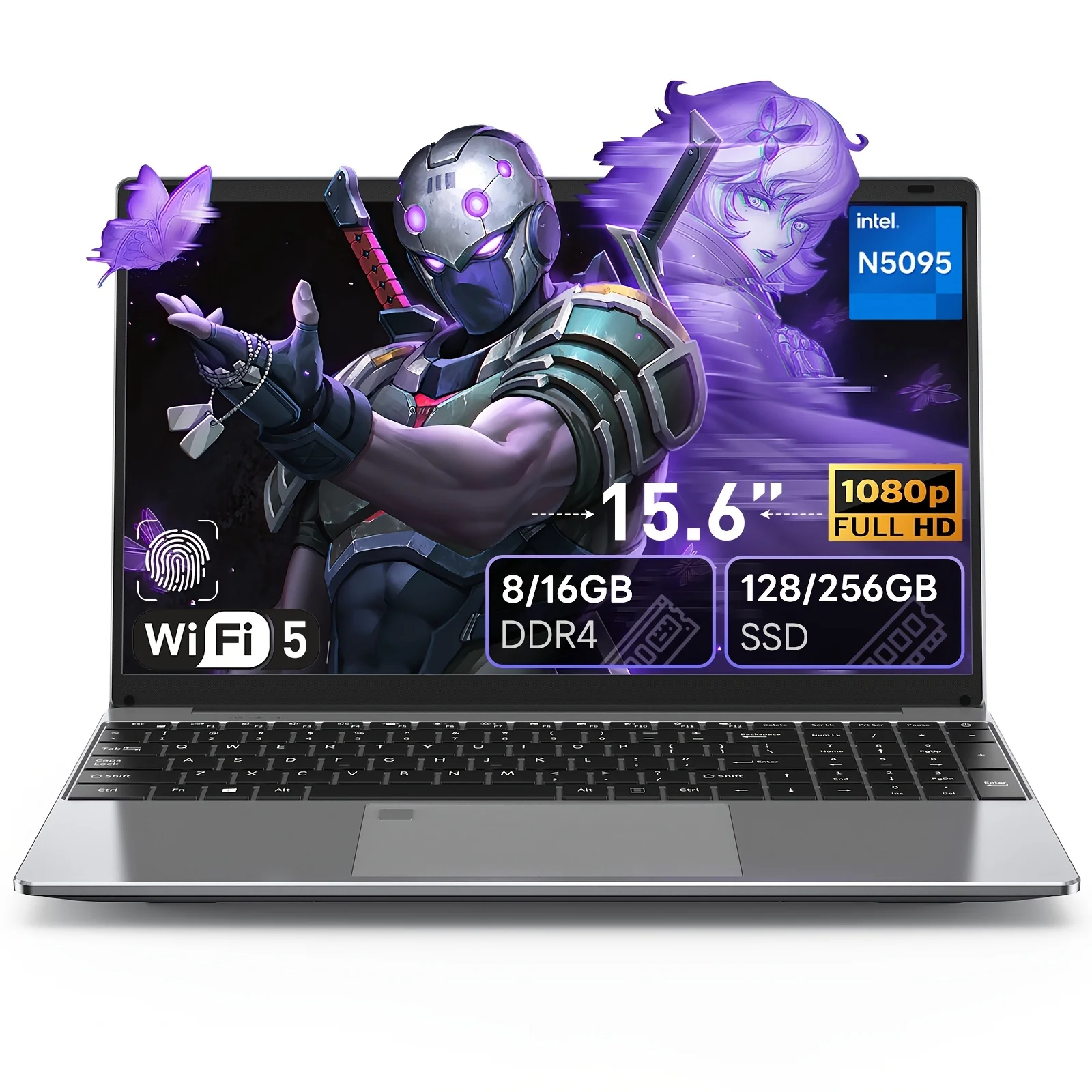 Suxi Manta Book Pro 15.6" Laptop, Intel Cpu, 16Gb Ram, 256Gb Ssd, Windows 11 Pro, Portable Notebook for School, Work & Daily Use