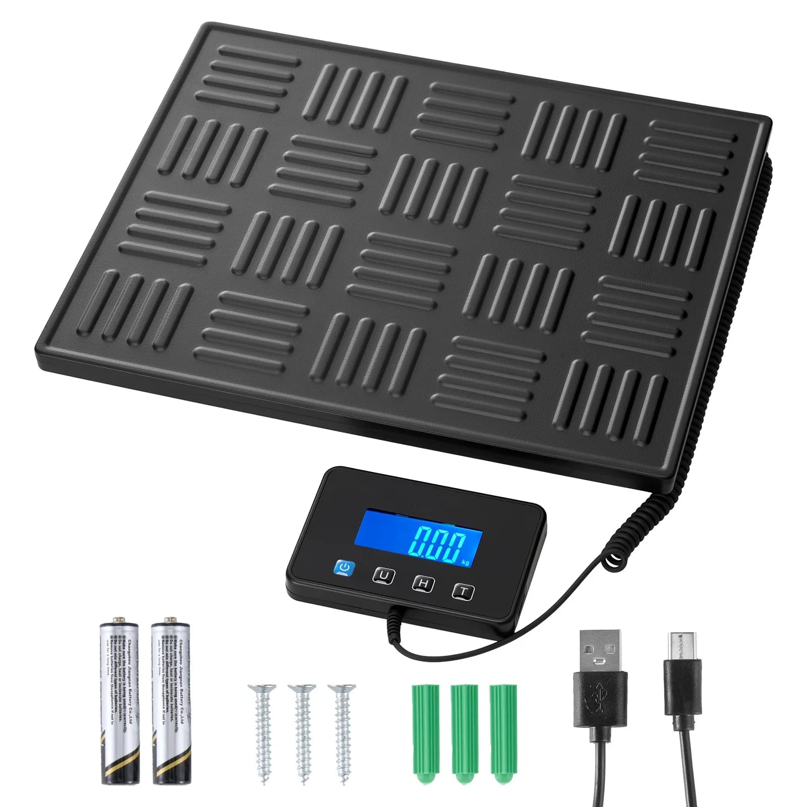 SucceBuy 660 lbs Digital Postal Scale 0.7oz/3.5oz Accuracy Commercial Weight Scale with Hold/Tare Function for Postage Luggage