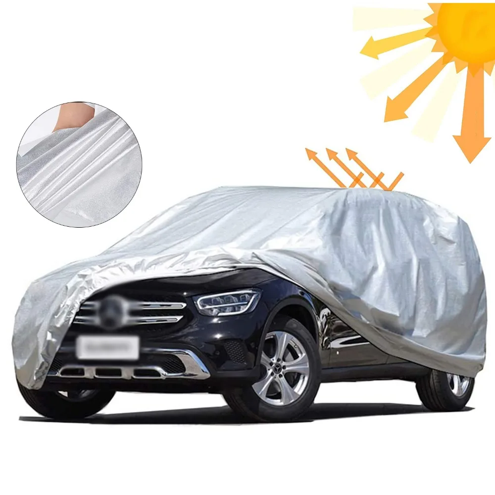 Car Cover Waterproof All Weather, Outdoor Full Exterior Covers for Automobiles Sedan Hatch SUV Rain Sun Protection