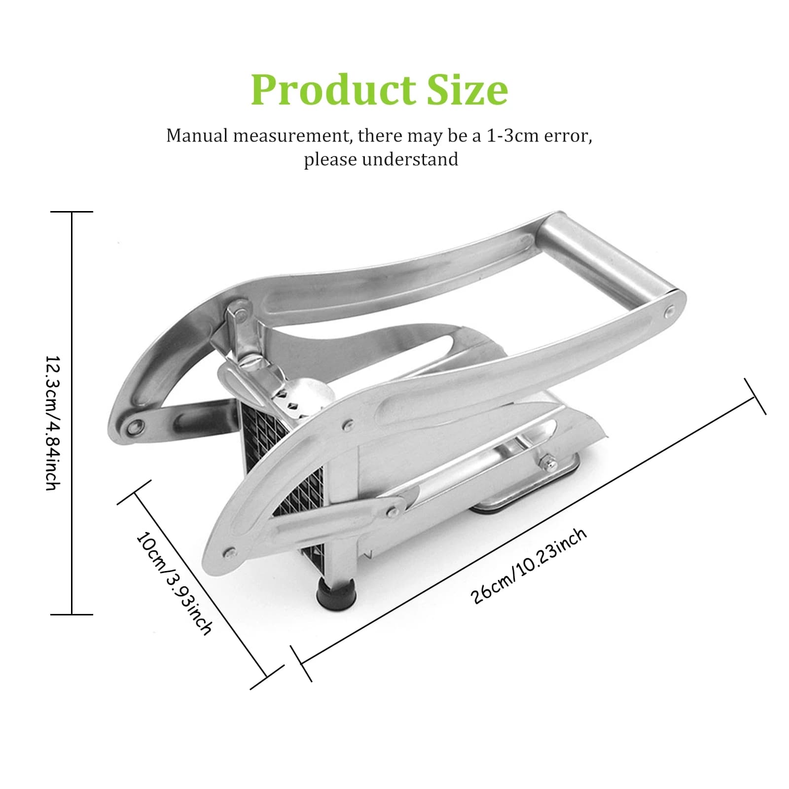 Potato Cutter French Fries Cutter, French Fries Potato Chopper Cutter 2 Inserts Non-Slip Rubber Base, Vegetable Cutter