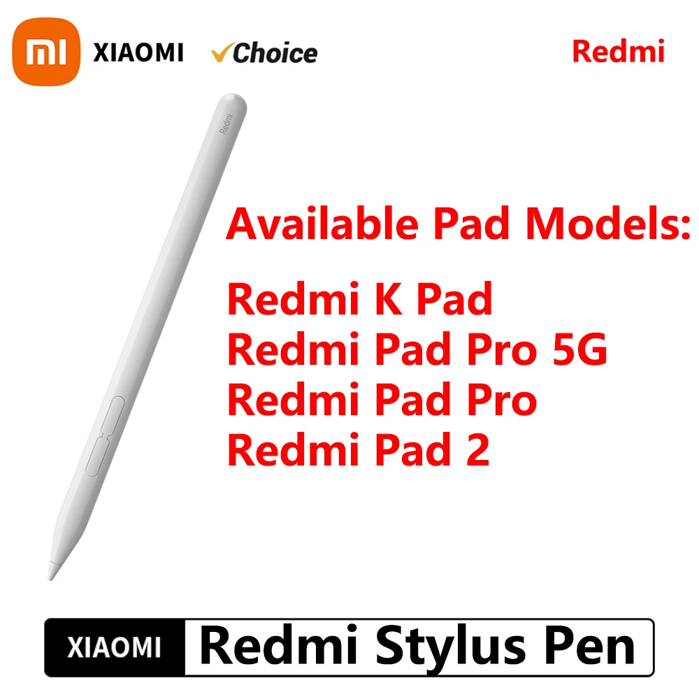Original Redmi Stylus Pen 240Hz Draw Writing Screenshot Tablet 4096 Level Type-C Charging Only For Redmi Pad Pro / Redmi Pad 2