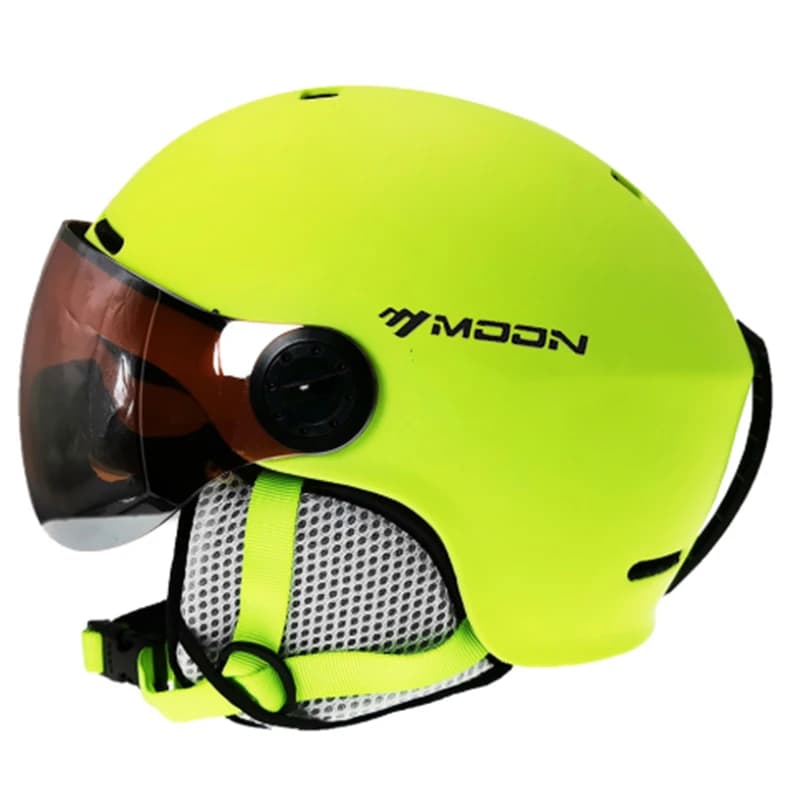 MOON-Skiing Helmet with Integrally Molded Goggles, PC and EPS Outdoor Sports, Ski Snowboard and Skateboard