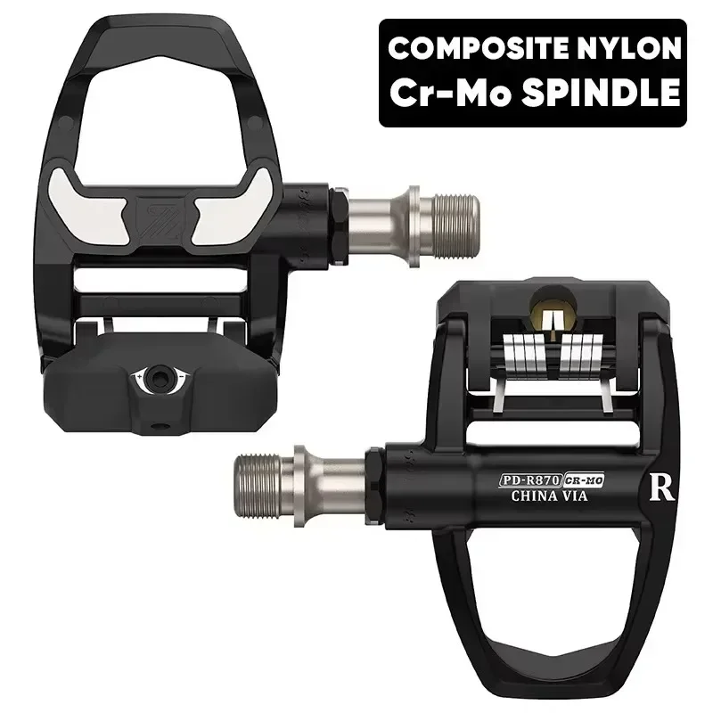 BUCKLOS Bike Pedals Road Bicycle Clipless Pedals Carbon Nylon Ultralight Self-locking Platform Pedals for Gravel Cycling Parts