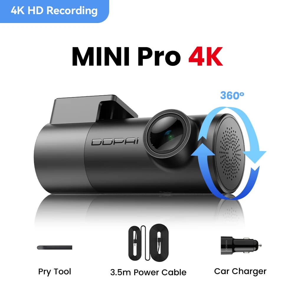 DDPAI Mini Pro 4K Dash Cam Ultra Compact 4K UHD NightVIS 5GHz WiFi 6 Supercapacitor 24/7 Parking Monitor Car DVR
