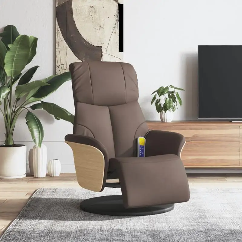 Massage Chair with Footrest and Reclining Function – Faux Leather Design with 6-Point Vibration Massage, 360-Degree Swivel, and Adjustable Backrest