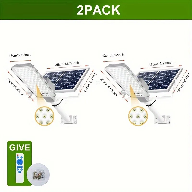 Swiatla Solar Street Lights Outdoor, 1000W Dusk to Dawn Security Lamp with 6000mAh Battery, 128 LEDs Ultra Bright Solar Powered Area Light IP66 Waterproof for Driveway, Garden, Street, Path