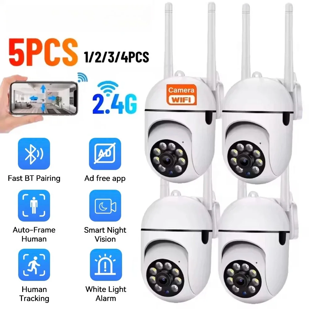 2.4G 1080P PTZ Wifi Camera 5X Digital Zoom Surveillance Camera Indoor Night Vision IP Camera Home Security Protection V380 Pro APP