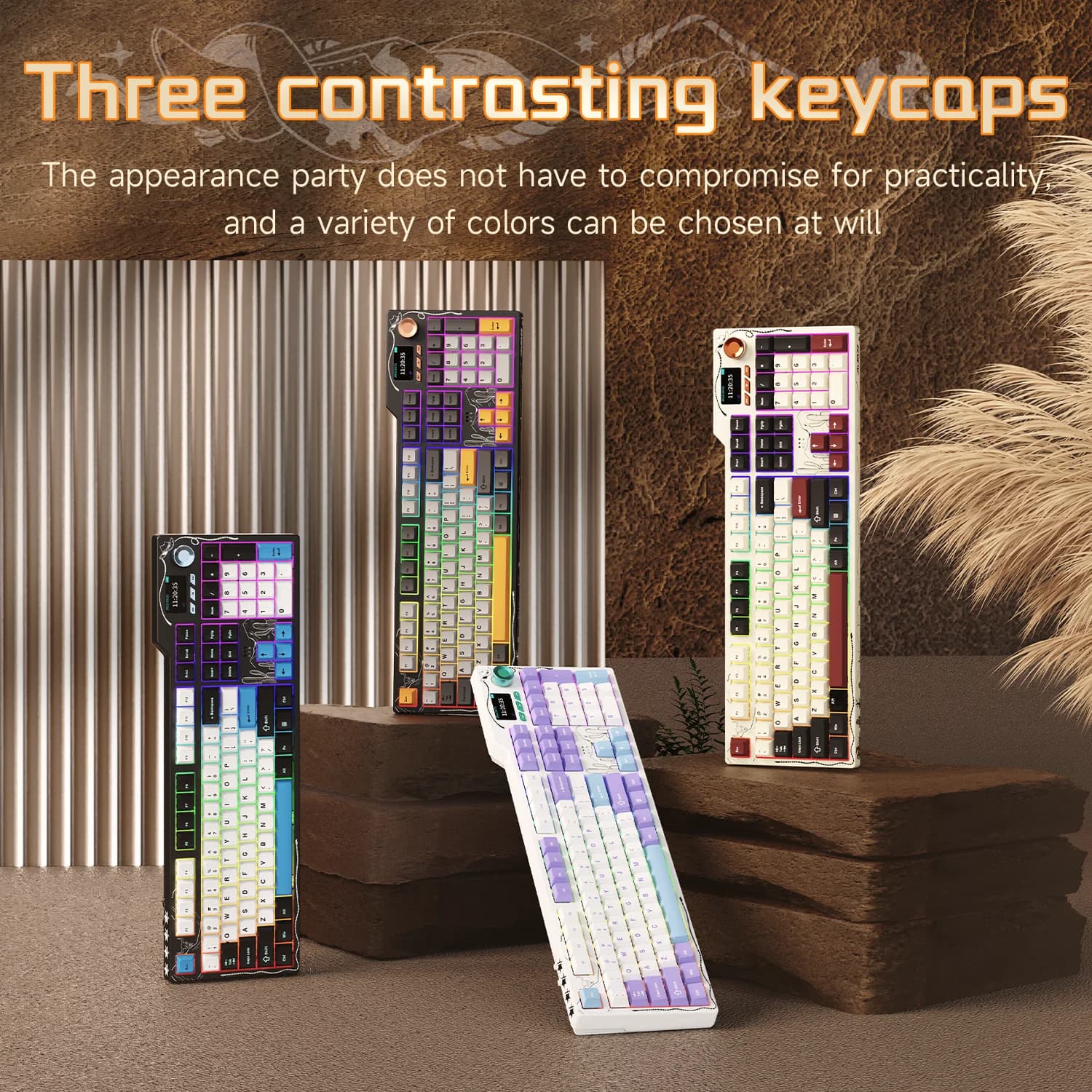 AK35I V4 MAX Hot-Swappable Gaming Keyboard with Metal Knob, Custom RGB,Long-Lasting Battery - Free Random Wired Office Mouse