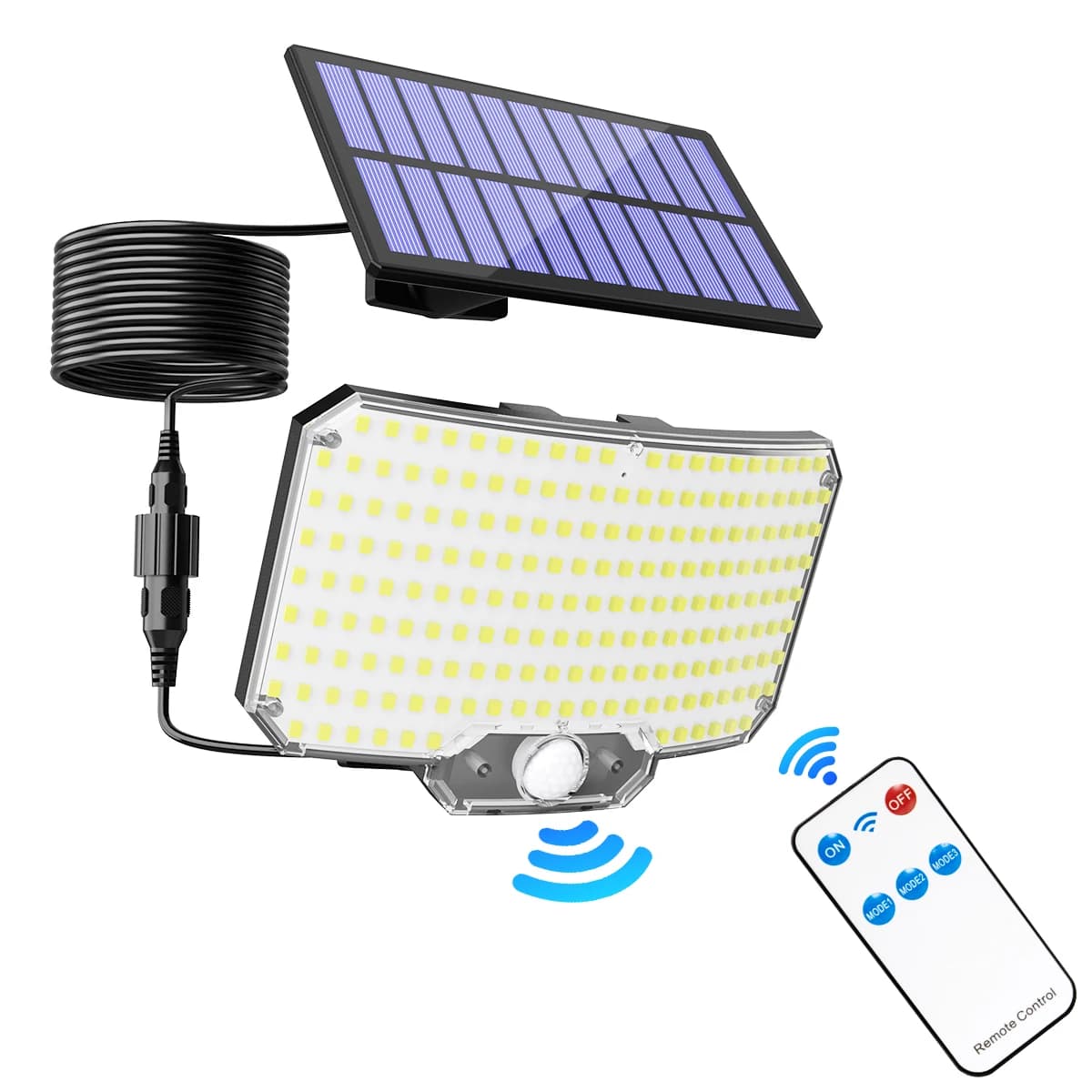 234LED Motion Sensor Solar Wall Lights Outdoor with Remote, 3 Modes, Waterproof Dusk to Dawn Security Flood Lamp for Porch Patio