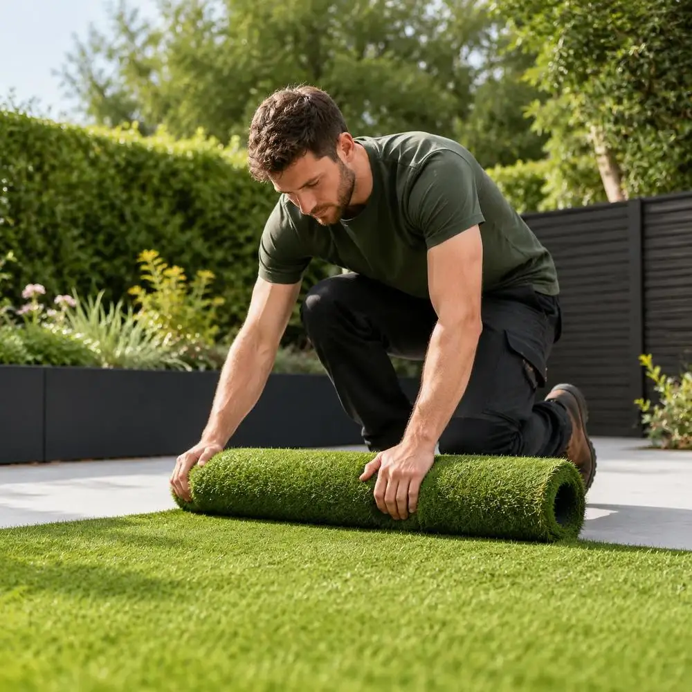 Artificial Grass Rug, 30mm High Density Synthetic Turf, Soft Natural Look, Quick Drainage Easy Clean, For Balcony Garden Patio Pet Mat, 1x2m Green