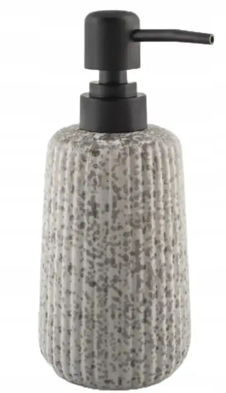 Bathroom Liquid Soap Dispenser 400 ml Grey Stoneware