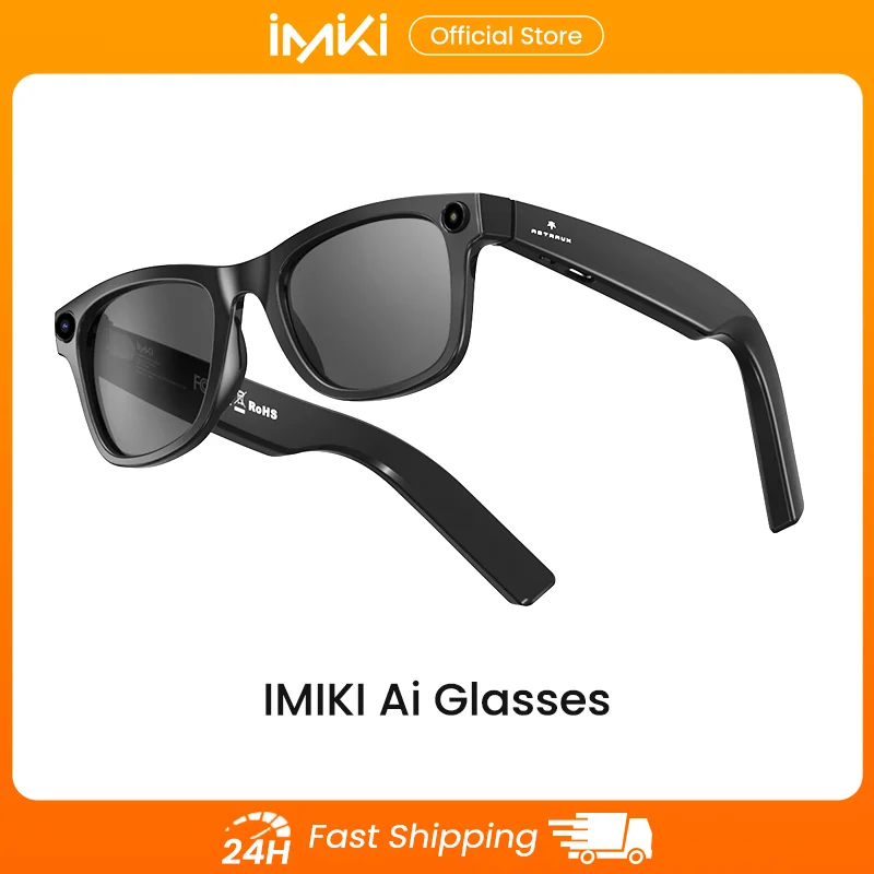 IMIKI Ai Smart Glasses 4K Camera Video Recording Speech Recognition Bluetooth Calling Translation Sport Sunglasses Man Woman