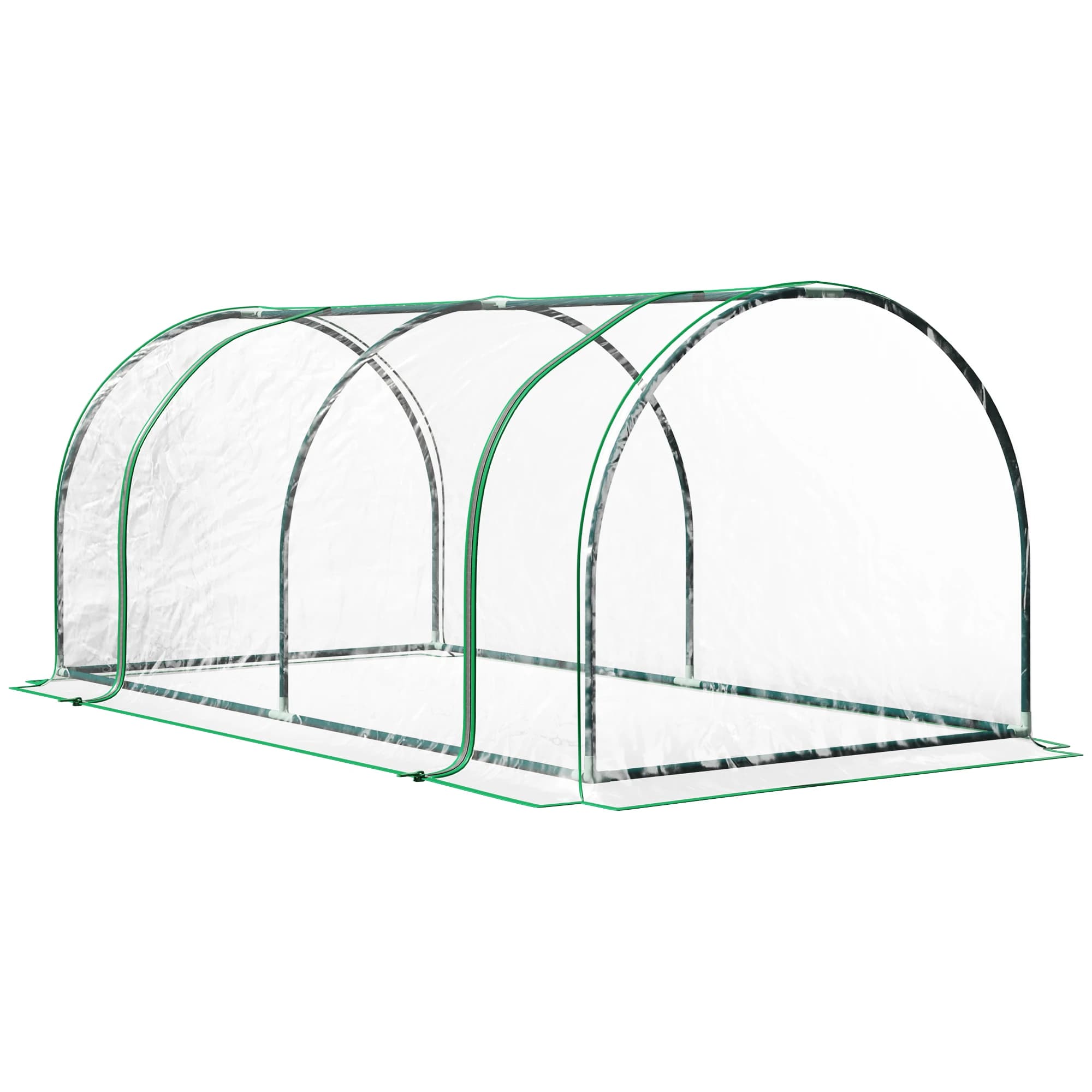 Greenhouse with Door, Walk-In Plant Nursery, Cold Frame, Powder-Coated Steel Frame, PVC Cover, Roll-Up Door for Ventilation, Transparent Light Transmission, Weather & Pest Protection, Easy Assembly, for Garden, Patio, Balcony, Backyard, Vegetables, Fruits