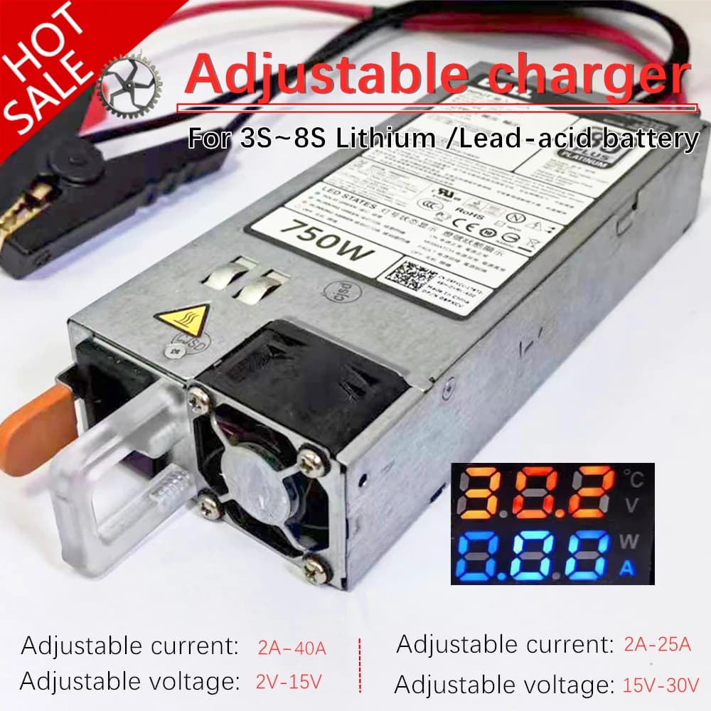 3-15V/30V 3-100A Voltage Current Adjustable 4S 8S Lifepo4 Li-ion Lithium Battery Charger 12V 14.6V 29.2V Lead Acid Battery Parts