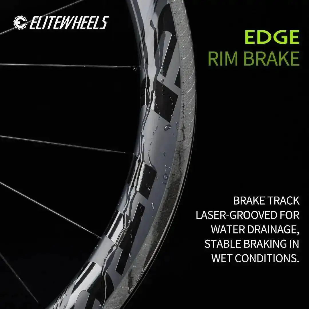 ELITEWHEELS EDGE Carbon Rim Brake Road Wheelset Ultralight 1291g 40 50mm Rim Ratchet System 36T HUB Wing 20 Spoke bike wheelset