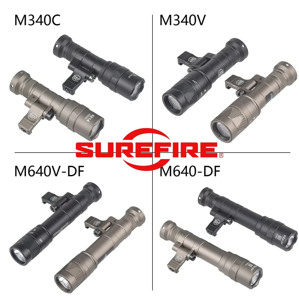 Tactical Surefire M600 M340 DF M640 SF Flashlight M340V Scout Light 20mm Picatinny Rail Mount Airsoft Hunting Light Lamp