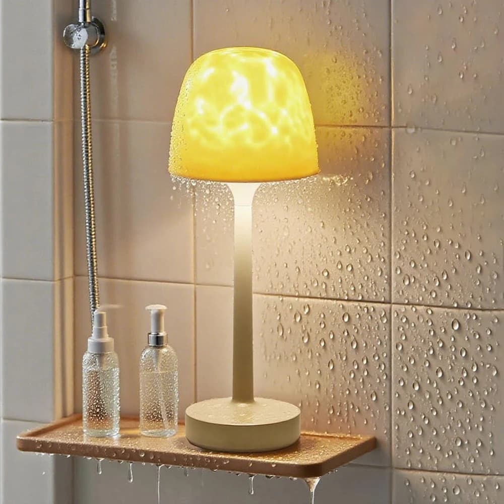 Mushroom Table Lamp RGB Dimmable with Water Ripple Projection Atmosphere Light Hotel Bar Bedroom Living Room Decorative Lighting