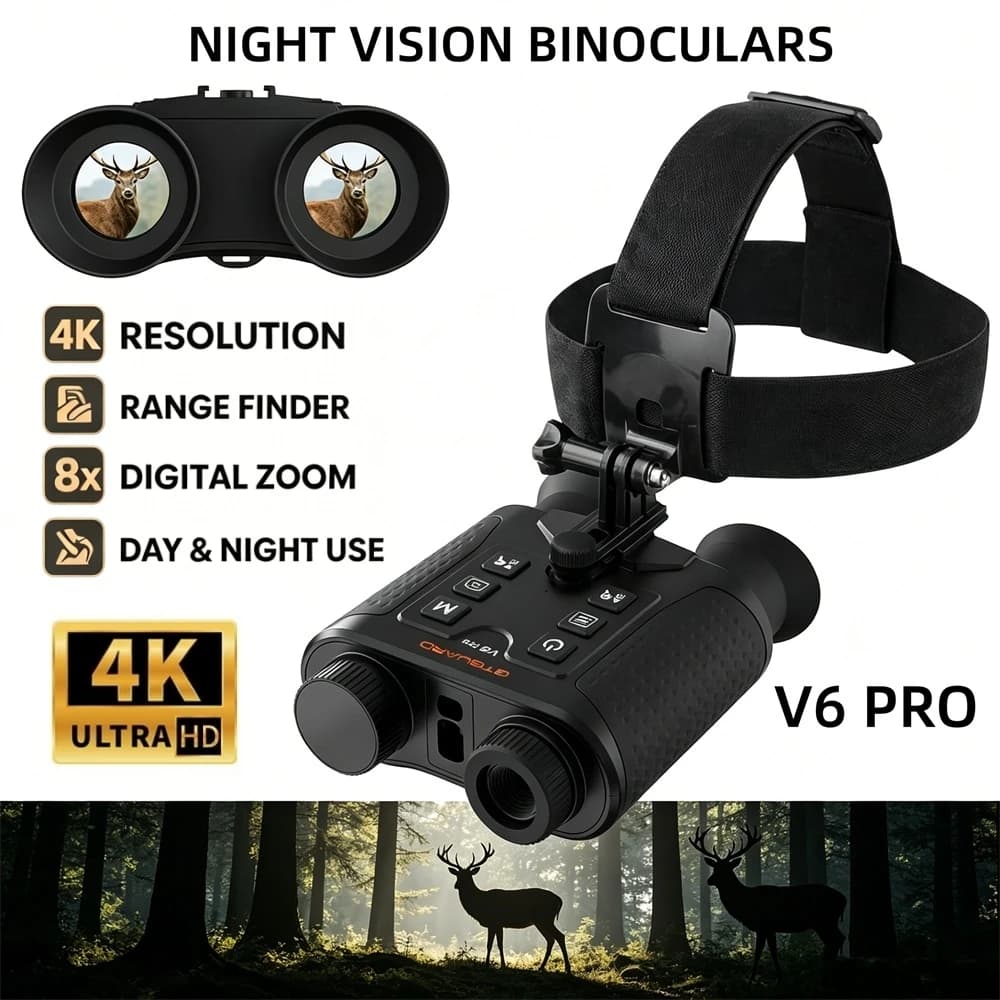 Night Vision Binocular 4K 8X Digital Zoom Nightvision Goggles Head Mounted IR Digital Telescope Built-in Diastimeter For Hunting