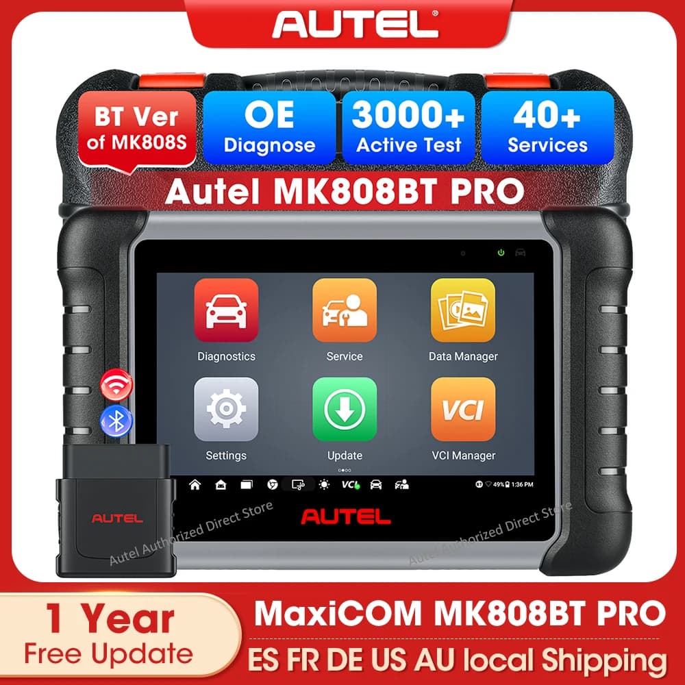 Autel MaxiCOM MK808BT PRO OBD2 Scanner Car Diagnostic Scan Tool Bluetooth Automotivo Scanner OBD2 Code Reader PK MK808KBT MK808S