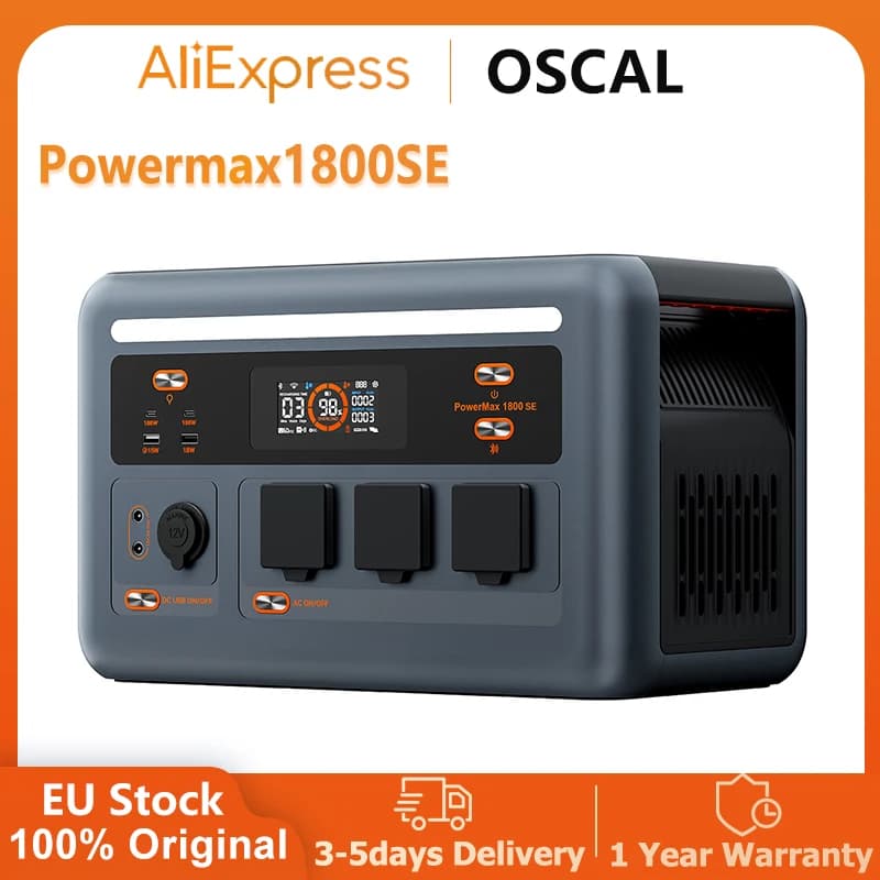 Oscal Powermax1800SE Portable Power Station Peak 1024Wh 1800W LiFePO4 Battery Solar Generator For Home Emergency Camping RV
