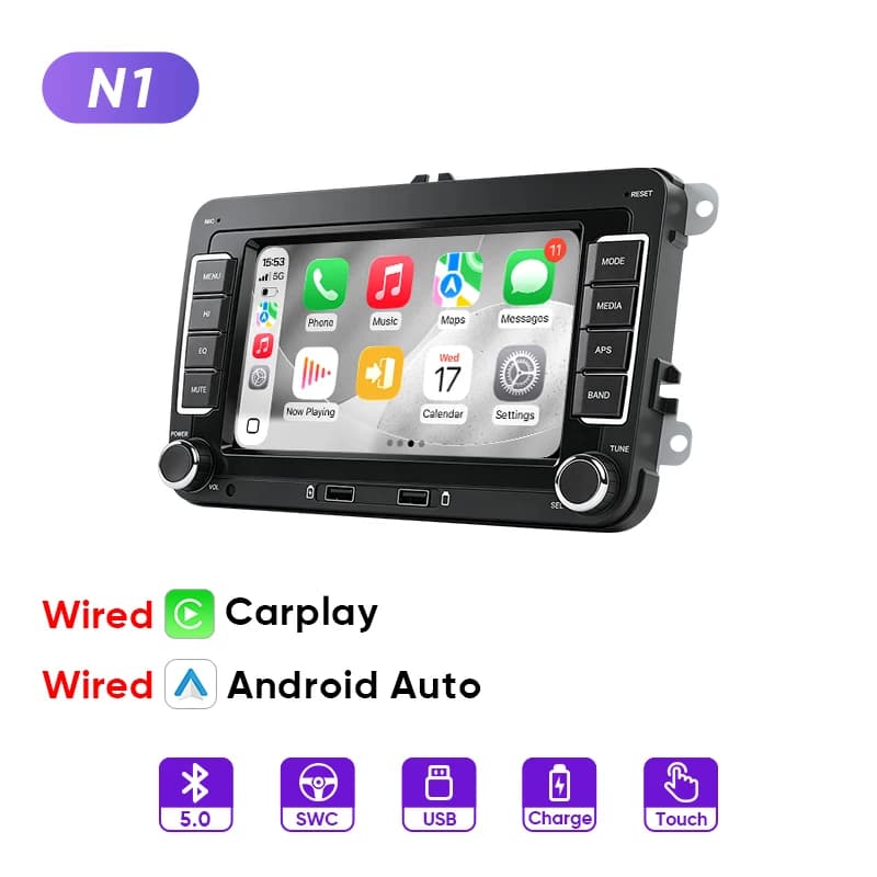 AINAVI Wireless CarPlay Android Auto 7 Inch 2 Din Car Radio Stereo MP5 Multimedia Player Bluetooth FM AM RCA RDS GPS WiFi For Volkswagen VW GOLF PASSAT B6 B7 POLO TIGUAN SKODA OCTAVIA SEAT LEON JETTA TOURAN CADDY