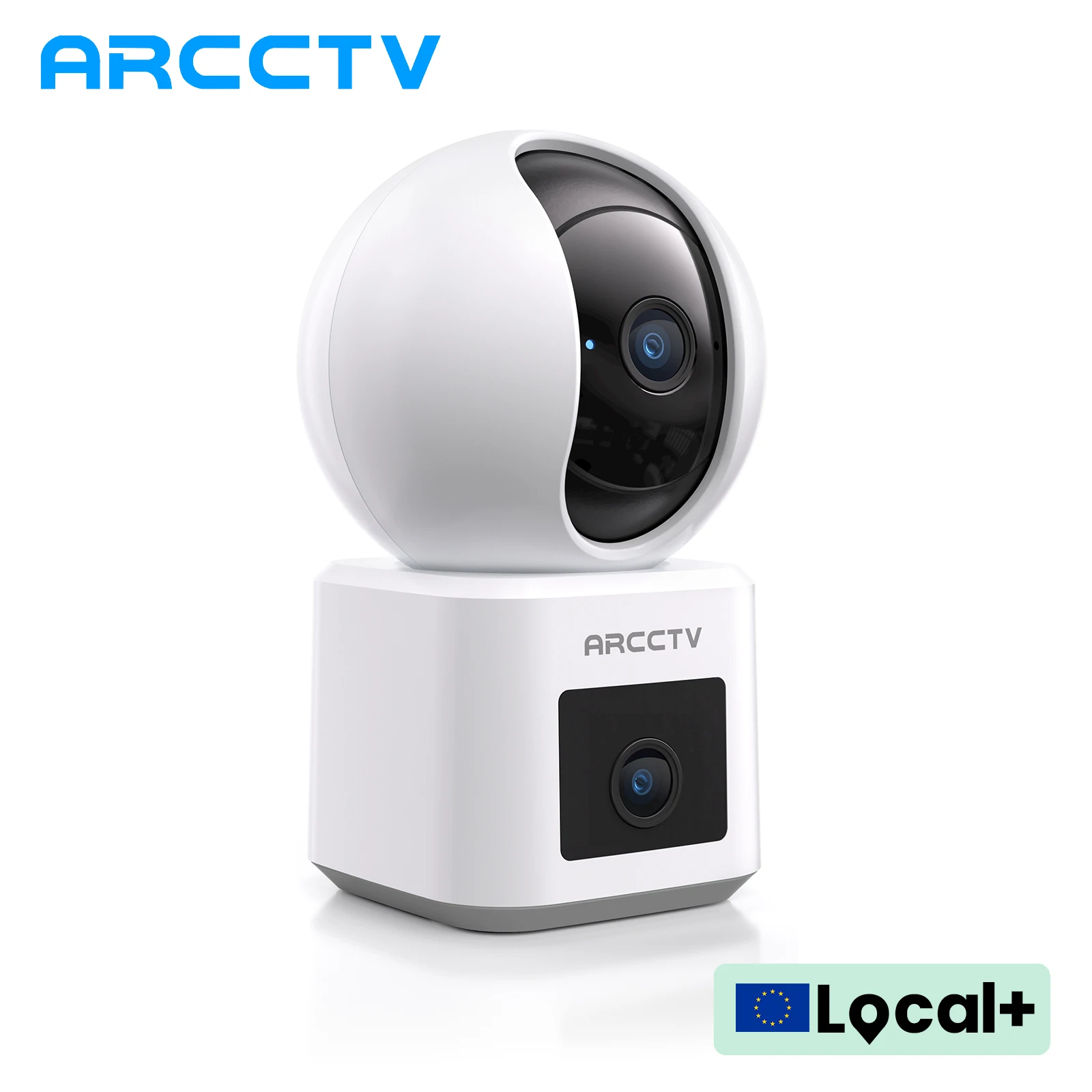 ARCCTV 2K Dual Lens WiFi Surveillance Camera HD Two Way Talk IR Night Vision Security Wireless Camera 360° View Auto Tracking