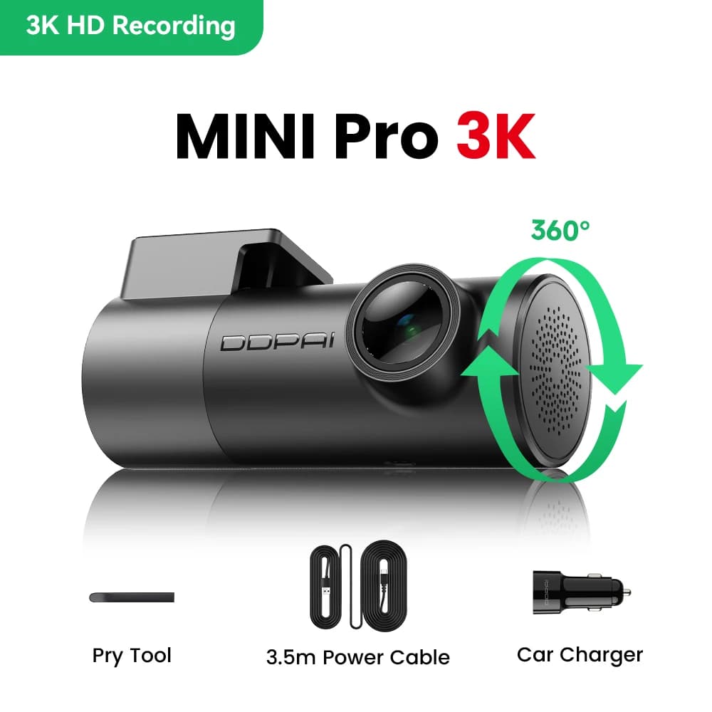 DDPAI Mini Pro 2K Dash Cam with WiFi Smart Voice Control, Support Night Vision and 24H Parking Monitor Car DVR