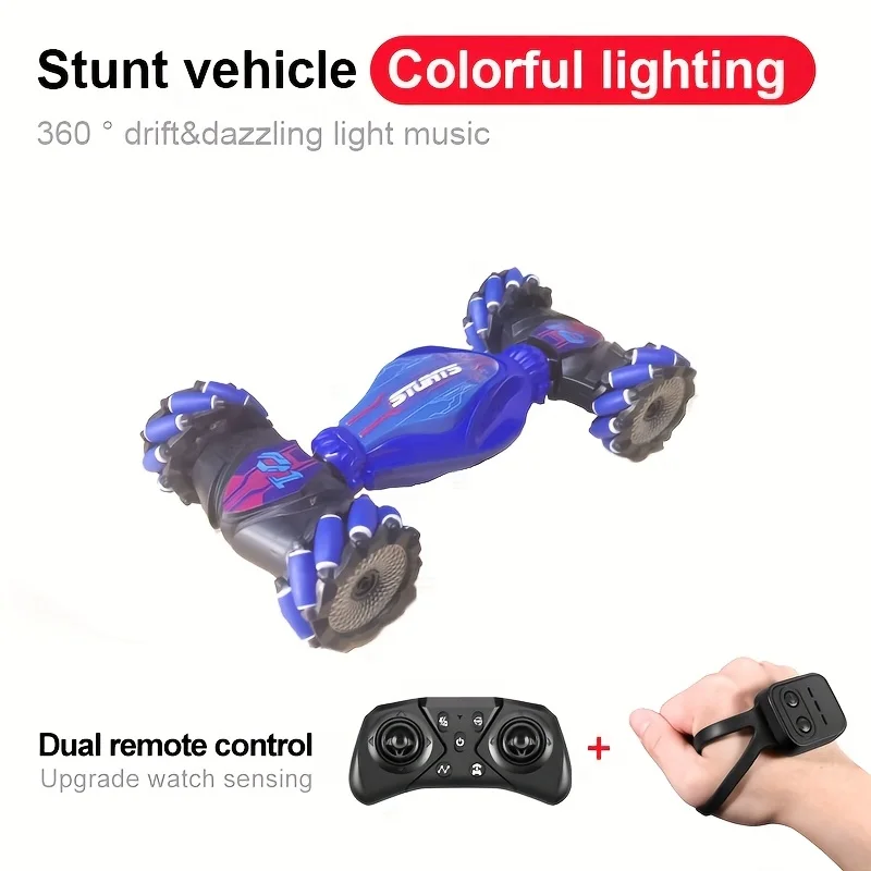 JJRC remote control toy car, four-wheel drive, body with cool lights and music, can deform, transverse, 360 degree rotation.