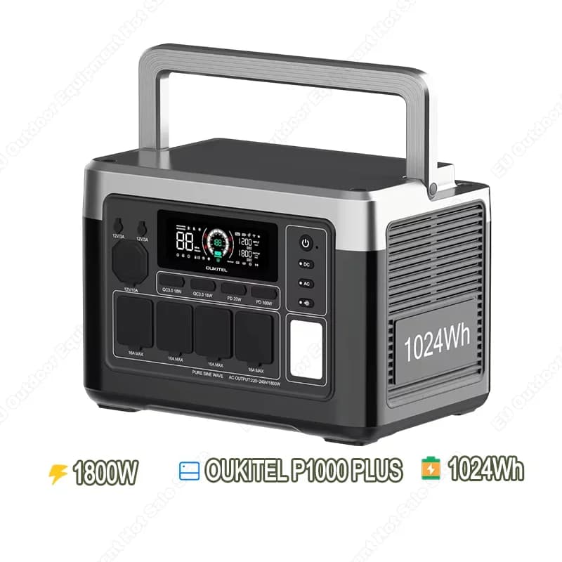 OUKITEL P1000 PLUS Portable Power Station 1800W Solar Generator 1024Wh Lifepo4 Battery Home Backup Outdoor Camping Mobile power