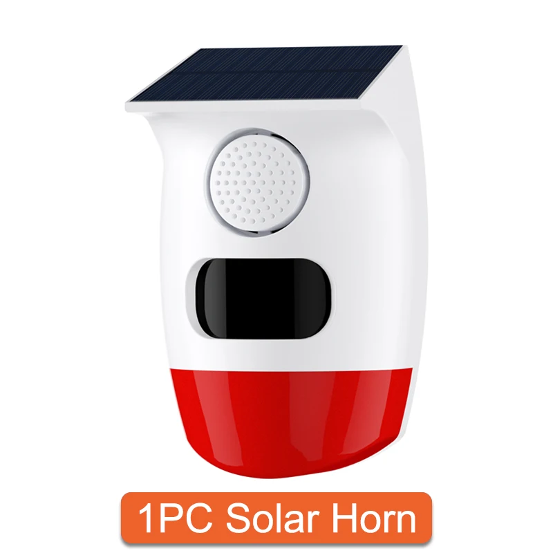 PGST 120dB Solar Independent Alarm Detector PIR Infrared Motion Sensor Siren Horn Home Security Protection Outdoor Waterproof