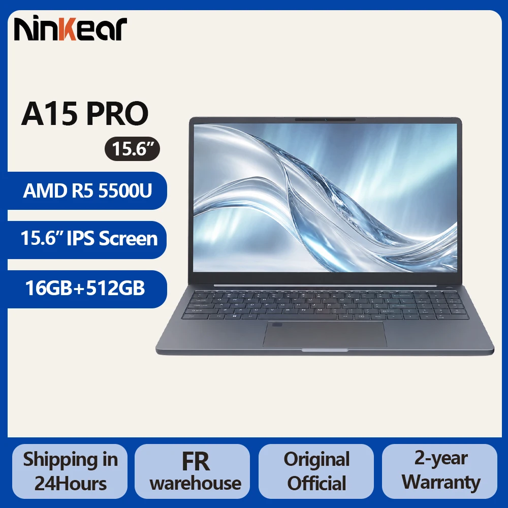 Ninkear A15 Laptop Amd Ryzen 5 5500U 16Gb Ram 512Gb Ssd 15.6 Inch Fhd Ips Screen Notebook Computer Windows 11 Wifi 6 Bluetooth Lightweight Laptop