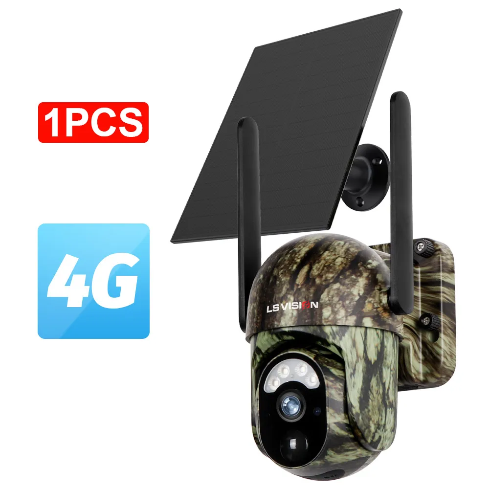 LS VISION 4MP 4G Solar Security Camera Wireless Outdoor Human/Animal Detection Two-Way Audio IR/Color Night Vision IP66 Waterproof Wildlife Cameras wth 2K Live Streaming