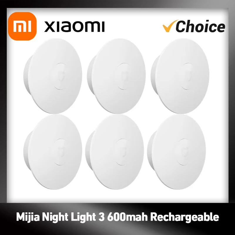 Xiaomi Mi Night Light 3 Version 600mah Rechargeable Motion Sensor Adjustable Brightness Smart Human Light Sensor Night Lamp