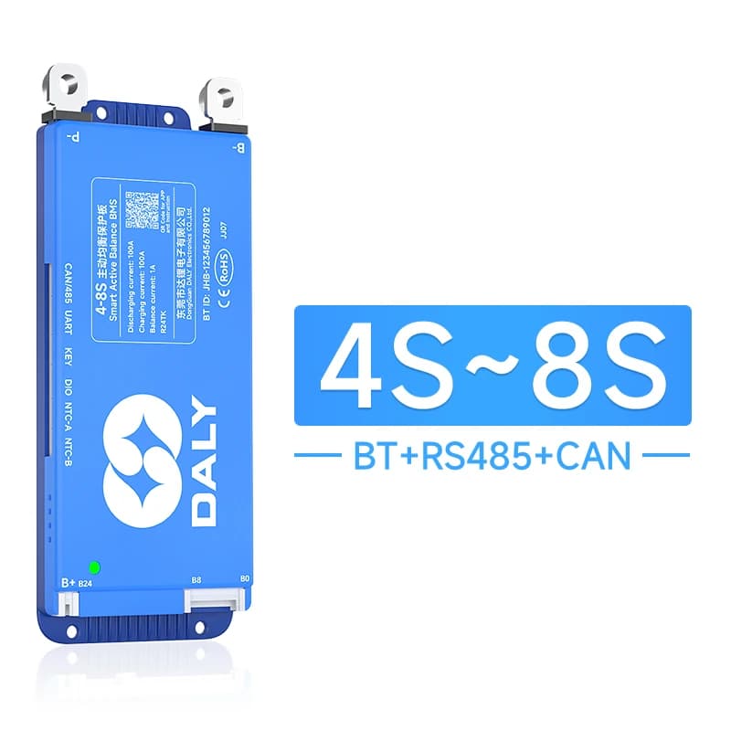 DALY BMS Smart WIFI BMS 4S 12V 8S 24V 16S 48V 80A 100A 1A Active Balancer Built In Bluetooth RS485 CANBUS for Lifepo4 Li-ion LTO