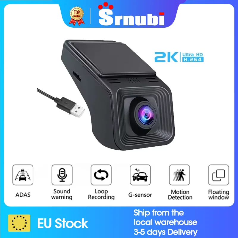 Srnubi USB Car DVR for KTM RC 390 2026 Dash Cam Recorder Compatible with Android Multimedia Navigation Head Unit, 2K Full HD 1440P ADAS Car Camera