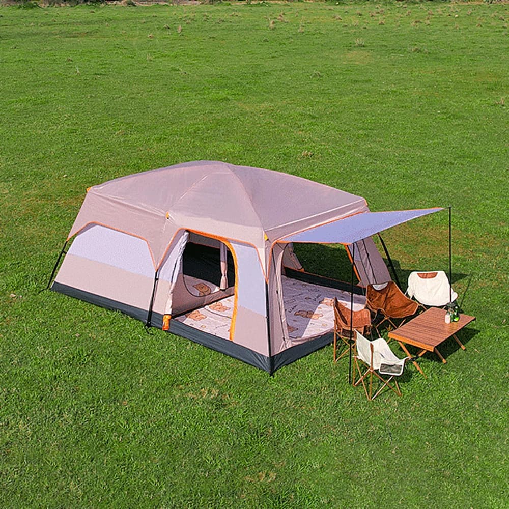 Large Family Tent Luxury Tents For Camping With Rooms 6-10 People Waterproof Two-Bedroom And One-living Room Design big tent