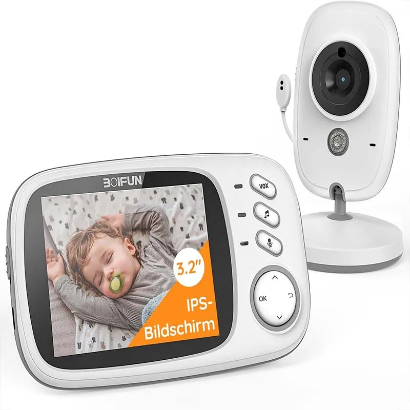 Boifun  Baby Monitor with Camera,  Surveillance with 3.2 Inch Digital LCD Screen Wireless, VOX, Night Vision,Temperature Monitor
