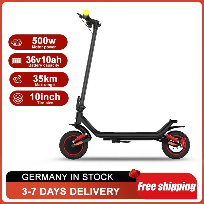 M1Max Adult Electric Scooter with Turn Signal Lights 500W Motor 35Km Range 36V 10Ah Battery 10 Inch Tires 120kg Load Folding Commuter E-Scooter