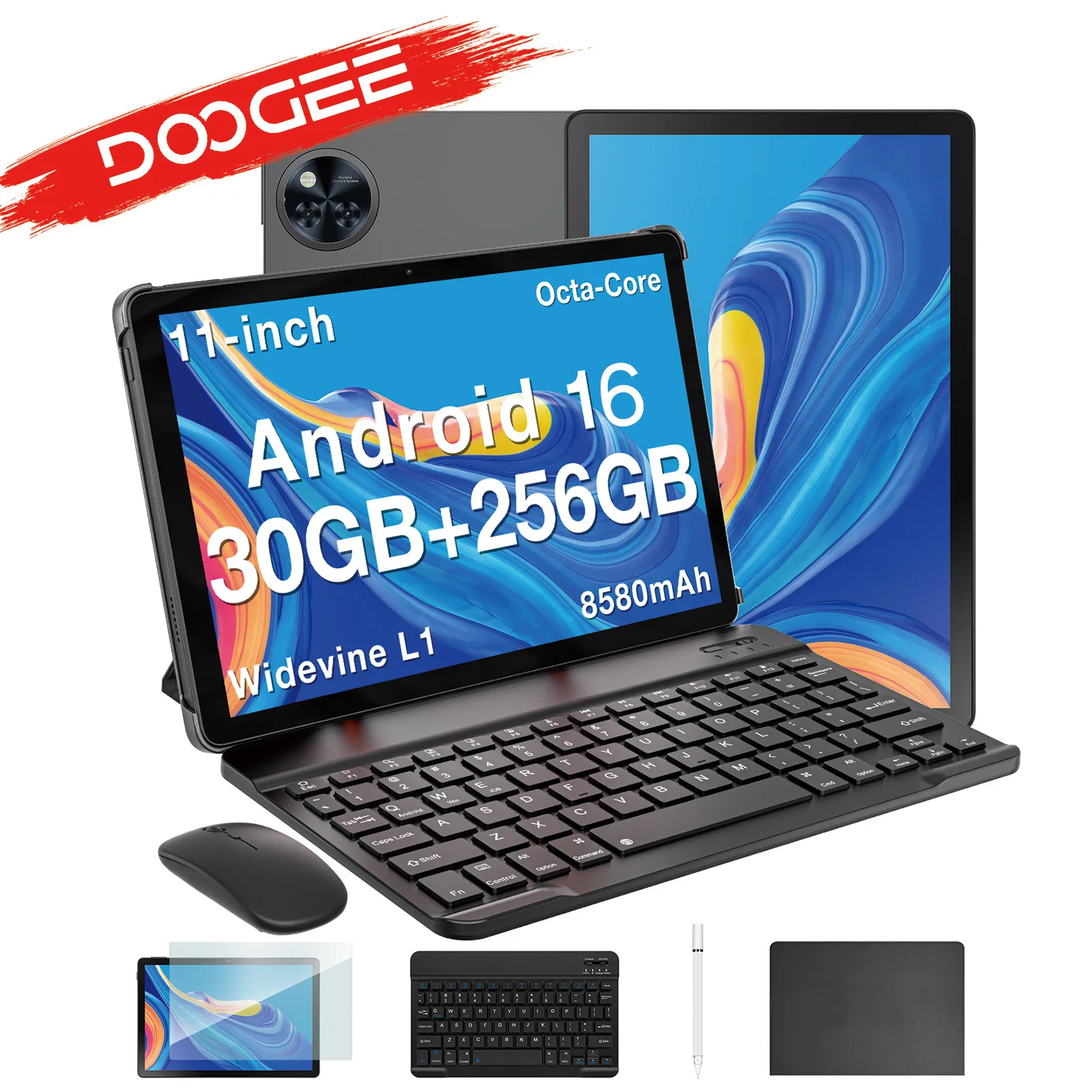 Tablet PC DOOGEE U11 Pro Android 16 global version, ultra-clear screen 90 Hz 11 inch, 30 GB (6 + 24) 256 Go, battery mAh